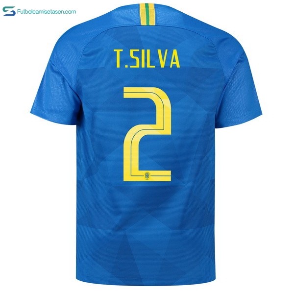 Camiseta Brasil 2ª T.Silva 2018 Azul